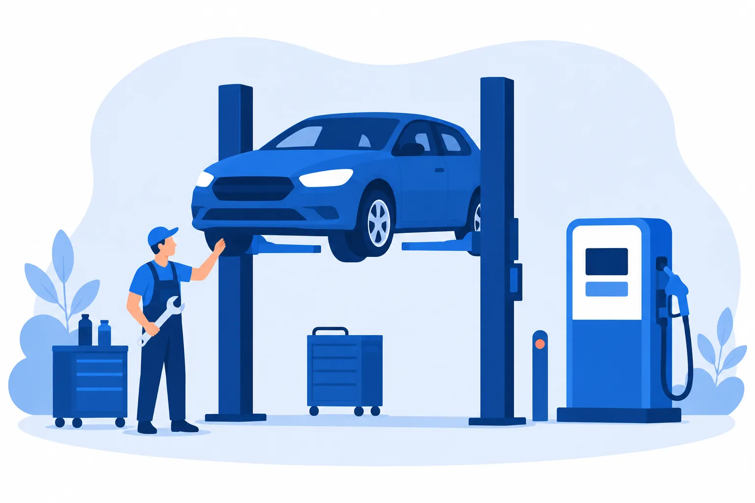 Illustration : multirisques garage et station-service.